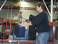Ergonomic baggage lifter uses wireless control